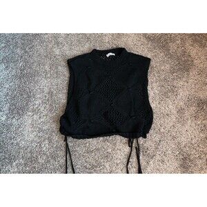 Defacto black knit cropped tank top